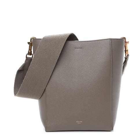 celine taupe sangle|Small Seau Sangle bag in soft grained calfskin .